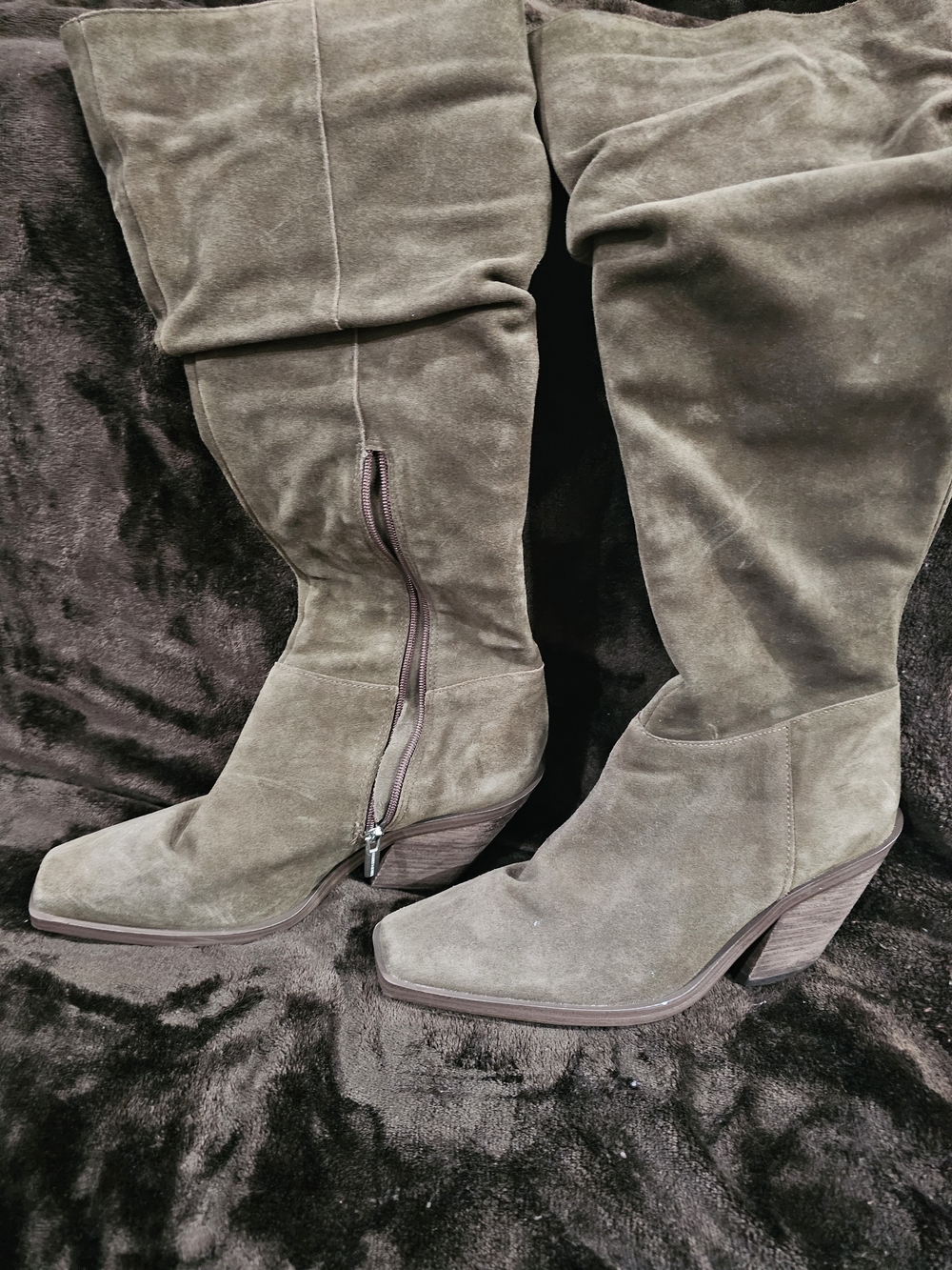Vince Camuto Olive Suede Over-the-Knee Boots